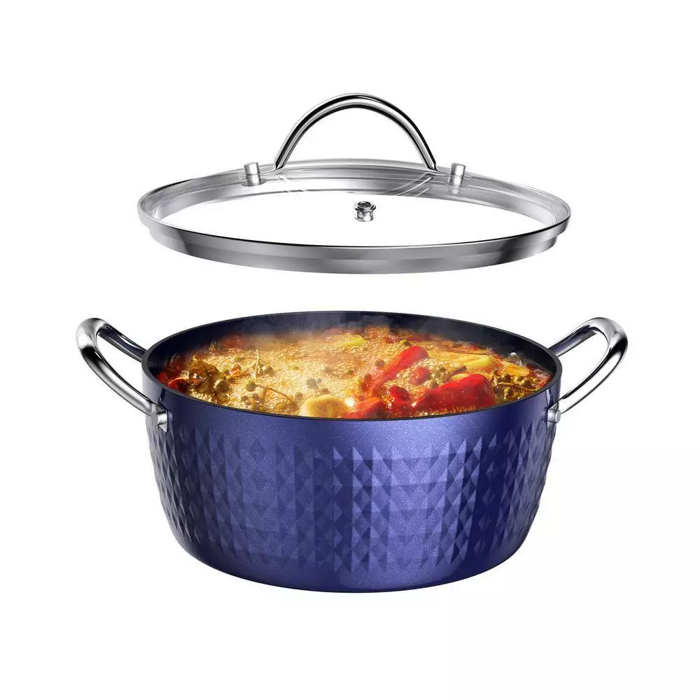 3.7 Qt. Aluminum Alloy Nonstick Sauce Pan in Blue with Lid by Rainbean 7 3.7 Qt. Aluminum Alloy Nonstick Sauce Pan in Blue with Lid by Rainbean - Image 5