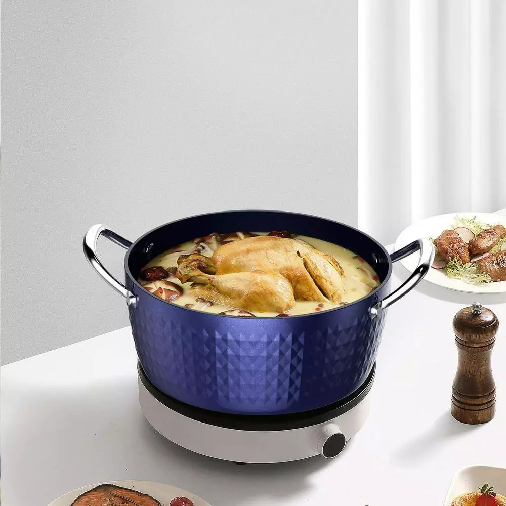 3.7 Qt. Aluminum Alloy Nonstick Sauce Pan in Blue with Lid by Rainbean 11 3.7 Qt. Aluminum Alloy Nonstick Sauce Pan in Blue with Lid by Rainbean - Image 9