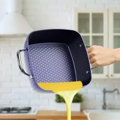 4.2 Qt. Aluminum Alloy Nonstick Sauce Pan in Blue with Lid by Rainbean 14 4.2 Qt. Aluminum Alloy Nonstick Sauce Pan in Blue with Lid by Rainbean -Cookware Sales Shop sauce pans rb x002zyjth5 1f 1000