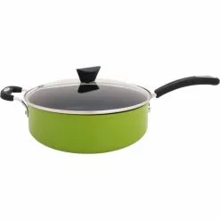 Green Earth 5.3 qt. Aluminum Ceramic Nonstick Sauce Pan in Green with Glass Lid by Unbranded -Cookware Sales Shop sauce pans zp7 5l 4f 1000