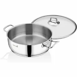 5 qt. Stainless Steel Saute Pot with Glass Lid by CONTEXT -Cookware Sales Shop saute pans ctsaute5ss 4f 1000