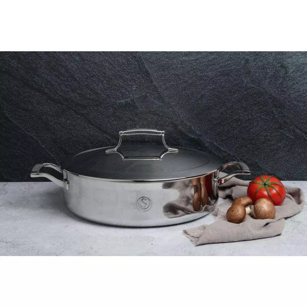 5 qt. Tri-Ply Stainless Steel Saute Pan with Lid by SAVEUR SELECTS 4 5 qt. Tri-Ply Stainless Steel Saute Pan with Lid by SAVEUR SELECTS - Image 2