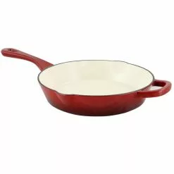 Artisan 10 in. Cast Iron Nonstick Skillet in Scarlet Red with Helper Handle by Crock-Pot