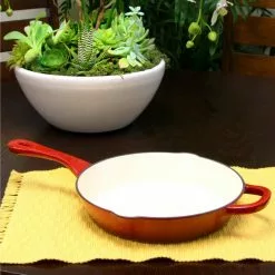 Artisan 10 in. Cast Iron Nonstick Skillet in Scarlet Red with Pour Spout by Crock-Pot -Cookware Sales Shop scarlet red crock pot skillets 985110120m 1f 1000