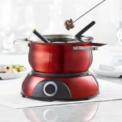 Scarlet Stainless Steel 3-In-1 Electric Fondue Pot Set by Trudeau -Cookware Sales Shop scarlet trudeau fondue pots 0829192 31 1000