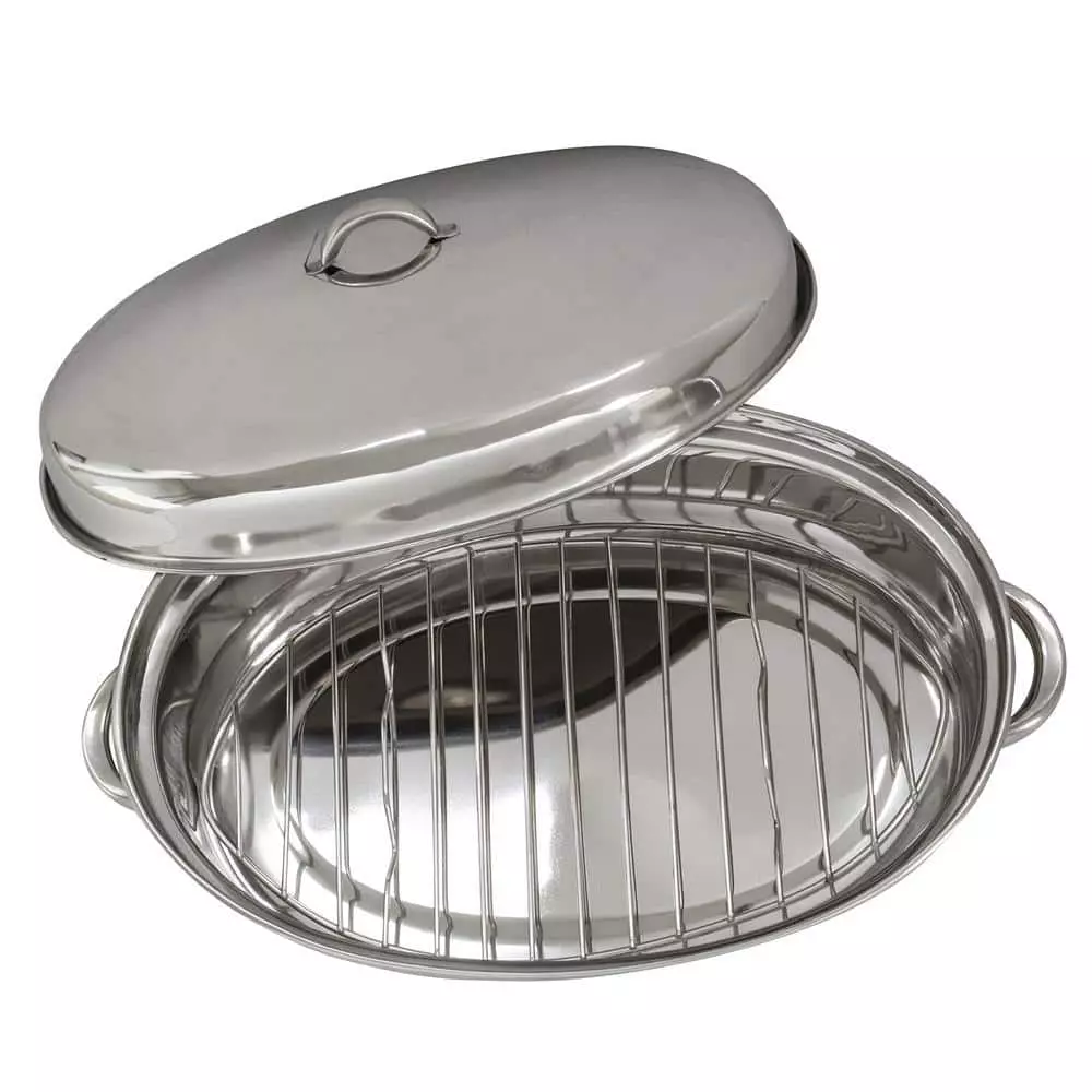 2-Piece Stainless Steel Roasting Set by AmeriHome 4 2-Piece Stainless Steel Roasting Set by AmeriHome - Image 2