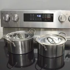 8-Piece Stainless Steel Stock Pot Set by AmeriHome -Cookware Sales Shop silver amerihome stock pots 807073 1f 1000