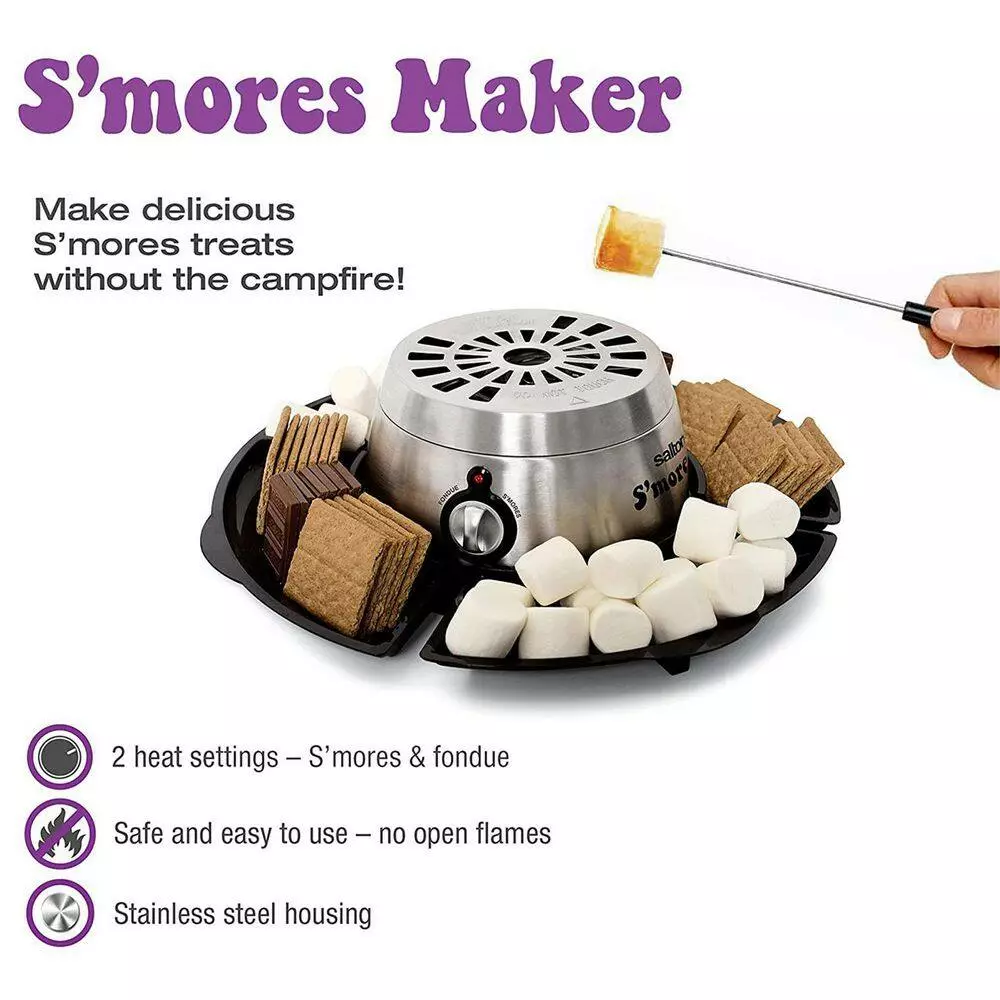 Indoor Electric S'more and Fondue Pot Maker with 4 Roasting Forks by Salton 7 Indoor Electric S'more and Fondue Pot Maker with 4 Roasting Forks by Salton - Image 6