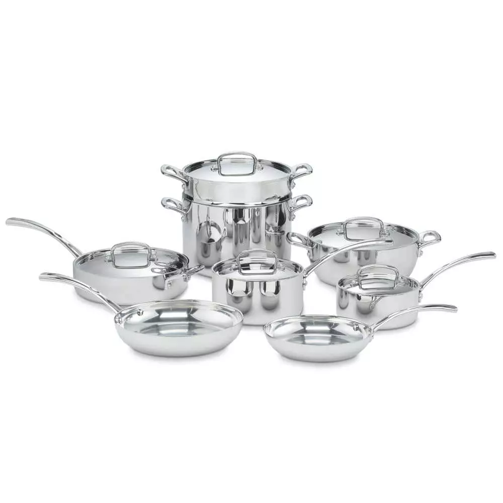 French Classic 13-Piece Stainless Steel Cookware Set in Silver and Stainless Steel by Cuisinart 3 French Classic 13-Piece Stainless Steel Cookware Set in Silver and Stainless Steel by Cuisinart