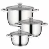 Essentials Gourmet 6-Piece 18/10 Stainless Steel Cookware Set by BergHOFF -Cookware Sales Shop silver berghoff pot pan sets 1100245 64 1000