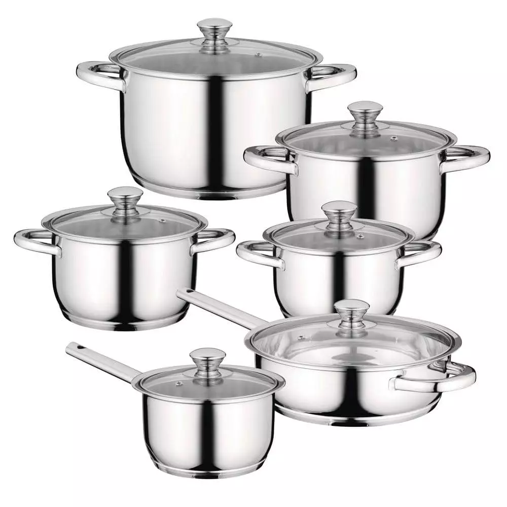 Essentials Gourmet 12-Piece 18/10 Stainless Steel Cookware Set by BergHOFF 3 Essentials Gourmet 12-Piece 18/10 Stainless Steel Cookware Set by BergHOFF
