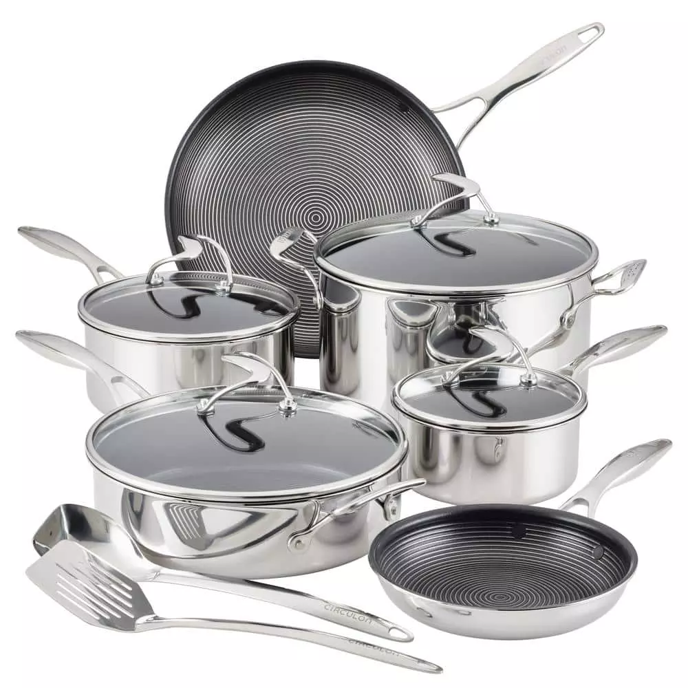 Steelshield C Series 10-Piece Stainless Steel Nonstick Cookware Set Silver by Circulon 3 Steelshield C Series 10-Piece Stainless Steel Nonstick Cookware Set Silver by Circulon