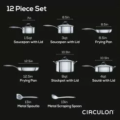 Steelshield C Series 10-Piece Stainless Steel Nonstick Cookware Set Silver by Circulon 12 Steelshield C Series 10-Piece Stainless Steel Nonstick Cookware Set Silver by Circulon -Cookware Sales Shop silver circulon pot pan sets 30012 c3 1000