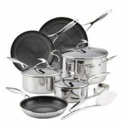 11-Piece Stainless Steel Nonstick Cookware Set SteelShield Clad in Silver by Circulon