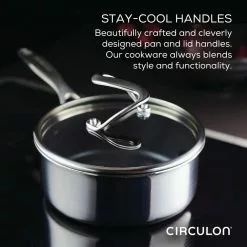 11-Piece Stainless Steel Nonstick Cookware Set SteelShield Clad in Silver by Circulon 17 11-Piece Stainless Steel Nonstick Cookware Set SteelShield Clad in Silver by Circulon -Cookware Sales Shop silver circulon pot pan sets 30054 fa 1000