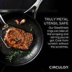 C-Series 8 .5 and 10 in. Stainless Steel Nonstick Frying Pan Silver by Circulon 12 C-Series 8 .5 and 10 in. Stainless Steel Nonstick Frying Pan Silver by Circulon -Cookware Sales Shop silver circulon skillets 30013 1f 1000