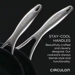 C-Series 8 .5 and 10 in. Stainless Steel Nonstick Frying Pan Silver by Circulon 11 C-Series 8 .5 and 10 in. Stainless Steel Nonstick Frying Pan Silver by Circulon -Cookware Sales Shop silver circulon skillets 30013 4f 1000