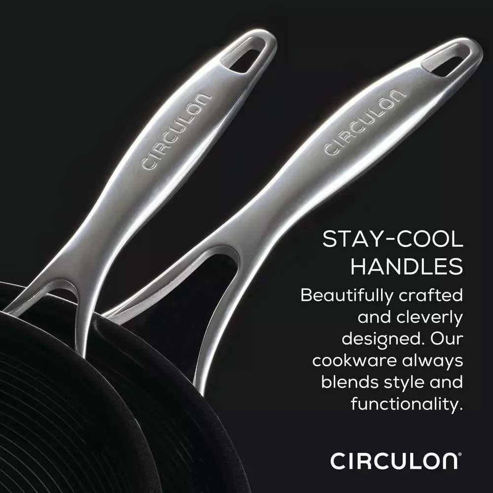 C-Series 8 .5 and 10 in. Stainless Steel Nonstick Frying Pan Silver by Circulon 5 C-Series 8 .5 and 10 in. Stainless Steel Nonstick Frying Pan Silver by Circulon - Image 3