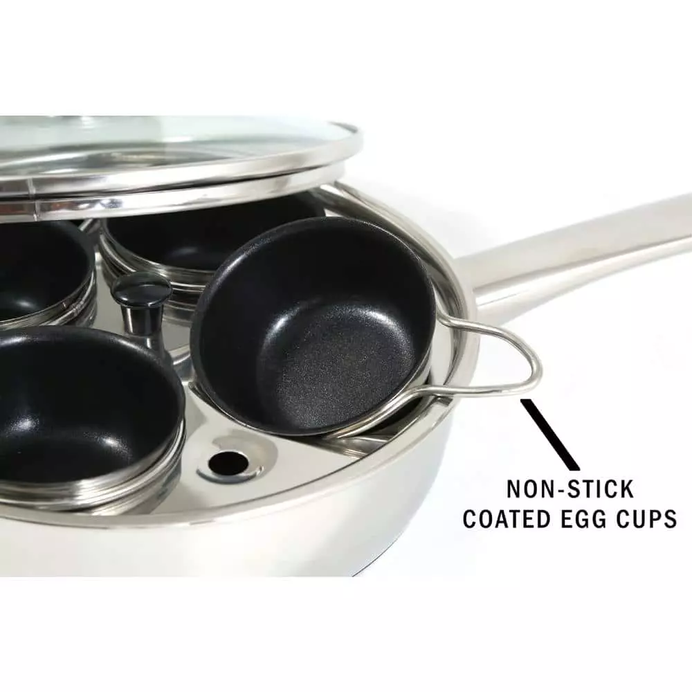 4 Cup 18/10 Stainless Steel Egg Poacher with Non-Stick Coating by Cook Pro 5 4 Cup 18/10 Stainless Steel Egg Poacher with Non-Stick Coating by Cook Pro - Image 3