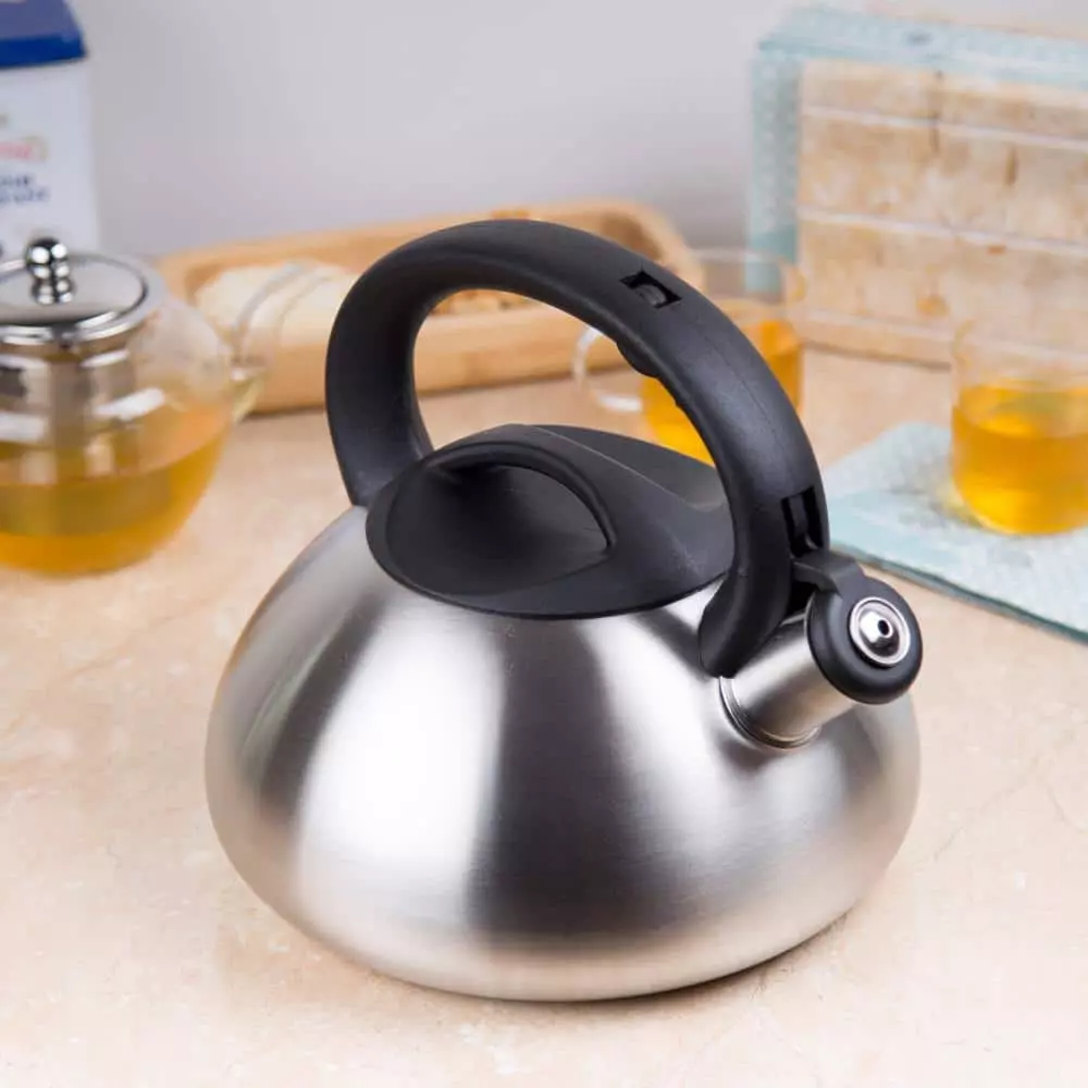 Sphere 11.2-Cup Stovetop Tea Kettle in Silver by Creative Home 7 Sphere 11.2-Cup Stovetop Tea Kettle in Silver by Creative Home - Image 5