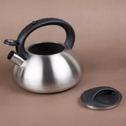 Sphere 11.2-Cup Stovetop Tea Kettle in Silver by Creative Home 10 Sphere 11.2-Cup Stovetop Tea Kettle in Silver by Creative Home -Cookware Sales Shop silver creative home tea kettles 72208 4f 1000