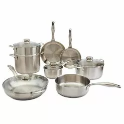 12-Piece Silver Ready Cook Stainless Steel Cookware Set by Frigidaire