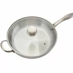 12 in. Silver Stainless Steel Assist Handle Induction Ready Frying Pan with Lid by Frigidaire 13 12 in. Silver Stainless Steel Assist Handle Induction Ready Frying Pan with Lid by Frigidaire -Cookware Sales Shop silver frigidaire skillets fr 14883 ec c3 1000