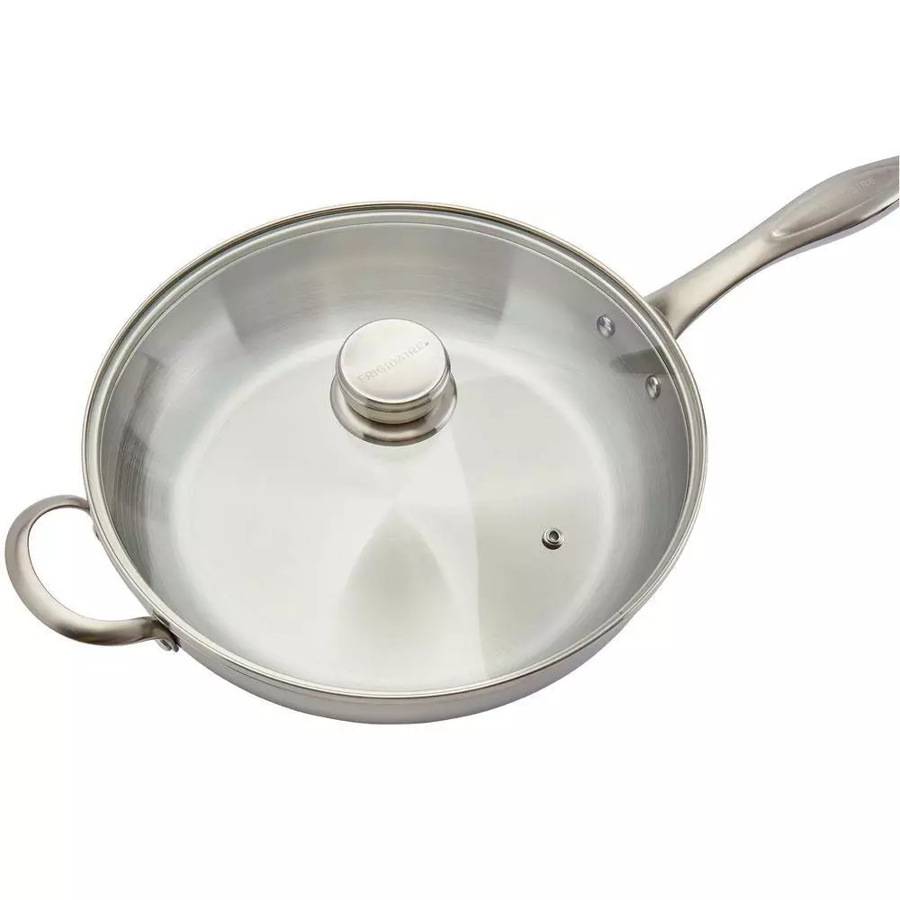 12 in. Silver Stainless Steel Assist Handle Induction Ready Frying Pan with Lid by Frigidaire 5 12 in. Silver Stainless Steel Assist Handle Induction Ready Frying Pan with Lid by Frigidaire - Image 3