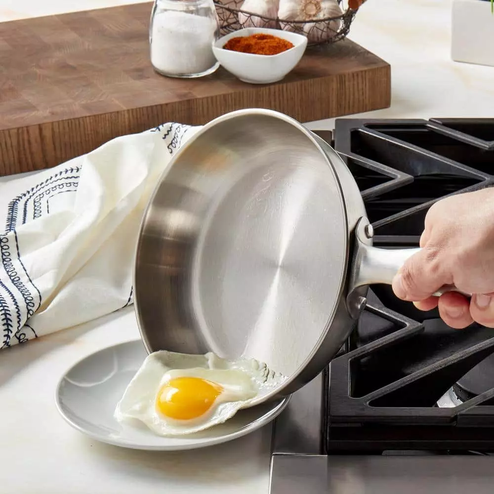 12 in. Silver Stainless Steel Assist Handle Induction Ready Frying Pan with Lid by Frigidaire 9 12 in. Silver Stainless Steel Assist Handle Induction Ready Frying Pan with Lid by Frigidaire - Image 7