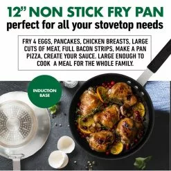 Pro + 12 in. Aluminum Heavy-Gauge Commercial Grade High Performance Nonstick Frying Pan by Gotham Steel -Cookware Sales Shop silver gotham steel skillets 7139 1f 1000