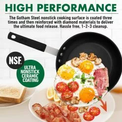 Pro + 12 in. Aluminum Heavy-Gauge Commercial Grade High Performance Nonstick Frying Pan by Gotham Steel -Cookware Sales Shop silver gotham steel skillets 7139 fa 1000