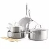 10-Piece Stainless Steel Pro Cookware Set by GreenLife 1 10-Piece Stainless Steel Pro Cookware Set by GreenLife -Cookware Sales Shop silver greenlife pot pan sets cc005551 001 64 1000