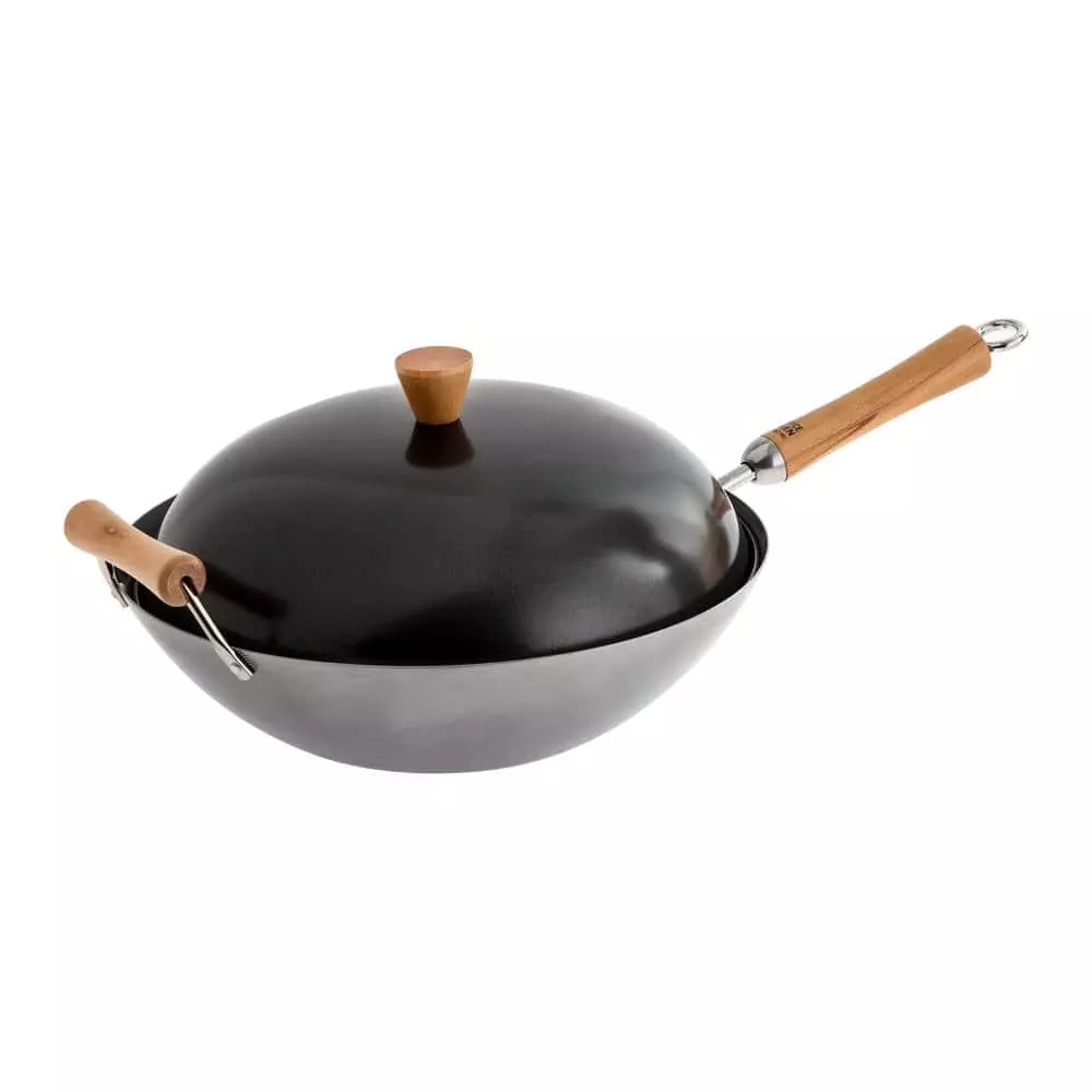 Joyce Chen 4-Piece Silver Carbon Steel Non-Stick Wok Set with 14 in. Wok, Lid, 12 in. Spatula, and Recipe Booklet by Honey-Can-Do 7 Joyce Chen 4-Piece Silver Carbon Steel Non-Stick Wok Set with 14 in. Wok, Lid, 12 in. Spatula, and Recipe Booklet by Honey-Can-Do - Image 5