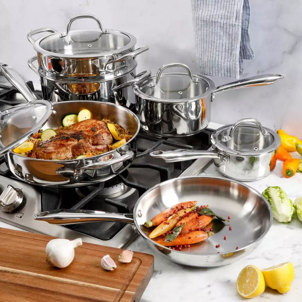 Devon 10-Piece Stainless Steel Cookware Set in Silver by KENMORE ELITE 12 Devon 10-Piece Stainless Steel Cookware Set in Silver by KENMORE ELITE - Image 10