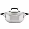 Stainless Steel, 4 qt. Stainless Steel Casserole in Silver with Lid by KitchenAid -Cookware Sales Shop silver kitchenaid dutch ovens 71021 64 1000