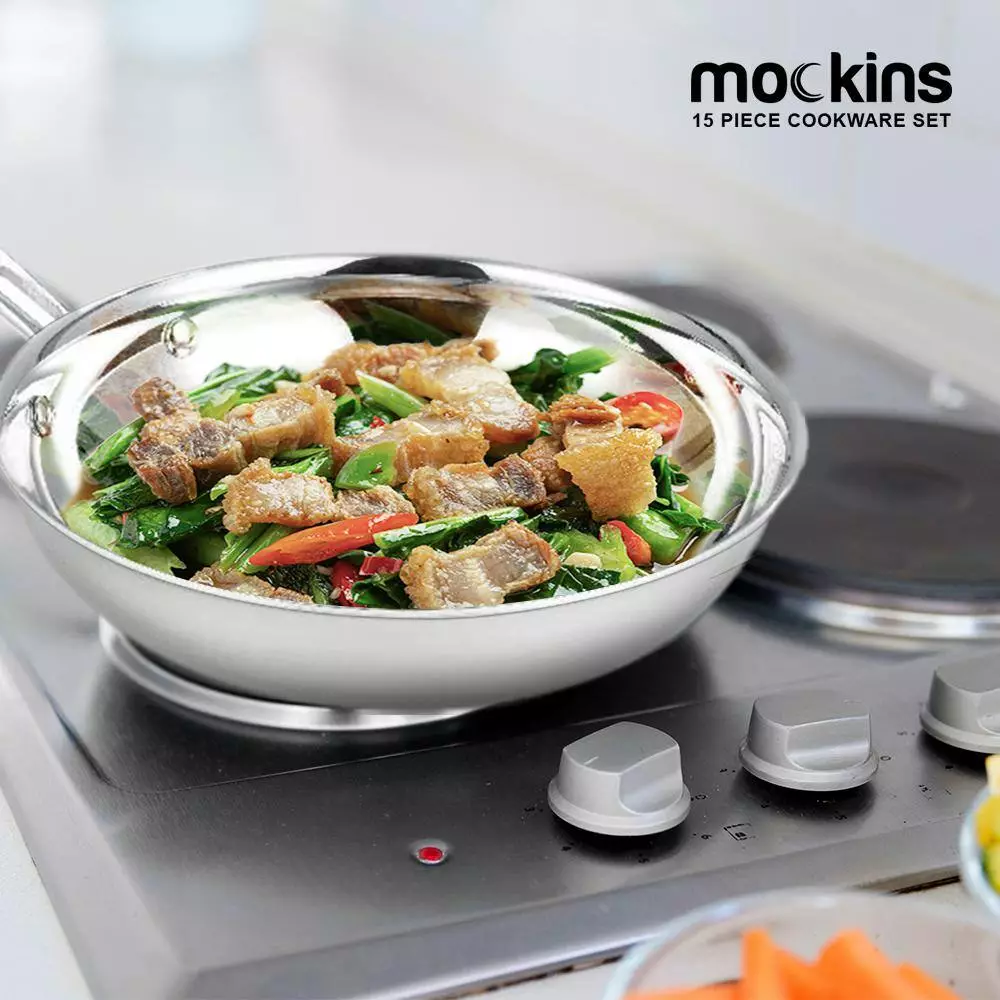 15-Piece Premium Grade Stainless Steel Cookware Set with Lids by Mockins 8 15-Piece Premium Grade Stainless Steel Cookware Set with Lids by Mockins - Image 6