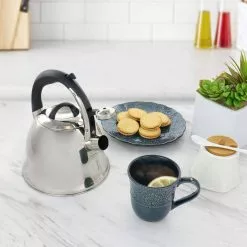 Coffield 7-Cup Stainless Steel Whistling Tea Kettle with Bakelite Handles by Mr. Coffee 13 Coffield 7-Cup Stainless Steel Whistling Tea Kettle with Bakelite Handles by Mr. Coffee -Cookware Sales Shop silver mr coffee tea kettles 985115204m 31 1000