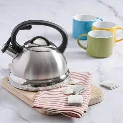 Flintshire 1.75 Qt. Stainless Steel Whistling Tea Kettle by Mr. Coffee 7 Flintshire 1.75 Qt. Stainless Steel Whistling Tea Kettle by Mr. Coffee -Cookware Sales Shop silver mr coffee tea kettles 98586562m 4f 1000