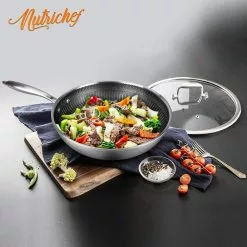 8 in. Nonstick Tri Ply Stainless Steel Pan & 8 Piece Nonstick Pan Set by NutriChef 17 8 in. Nonstick Tri Ply Stainless Steel Pan & 8 Piece Nonstick Pan Set by NutriChef -Cookware Sales Shop silver nutrichef pot pan sets nc3pl8 nc3ply8z 31 1000