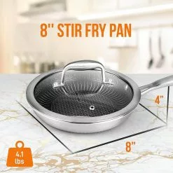 8 in. Nonstick Tri Ply Stainless Steel Pan & 8 Piece Nonstick Pan Set by NutriChef 15 8 in. Nonstick Tri Ply Stainless Steel Pan & 8 Piece Nonstick Pan Set by NutriChef -Cookware Sales Shop silver nutrichef pot pan sets nc3pl8 nc3ply8z fa 1000