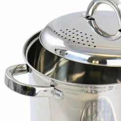 Sangerfield 5 qt. Stainless Steel Pasta Pot with Strainer Lid and Steamer Basket by Oster 13 Sangerfield 5 qt. Stainless Steel Pasta Pot with Strainer Lid and Steamer Basket by Oster -Cookware Sales Shop silver oster dutch ovens 985116101m 44 1000