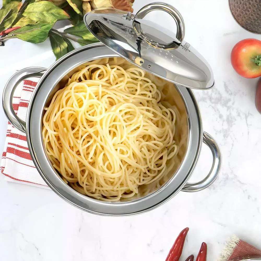 Sangerfield 5 qt. Stainless Steel Pasta Pot with Strainer Lid and Steamer Basket by Oster 9 Sangerfield 5 qt. Stainless Steel Pasta Pot with Strainer Lid and Steamer Basket by Oster - Image 7