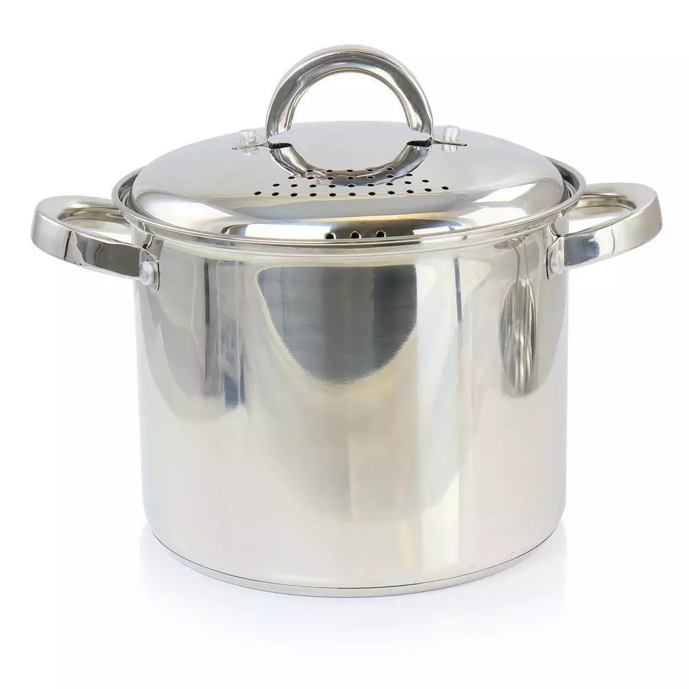 Sangerfield 5 qt. Stainless Steel Pasta Pot with Strainer Lid and Steamer Basket by Oster 4 Sangerfield 5 qt. Stainless Steel Pasta Pot with Strainer Lid and Steamer Basket by Oster - Image 2