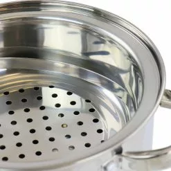 Sangerfield 5 qt. Stainless Steel Pasta Pot with Strainer Lid and Steamer Basket by Oster 14 Sangerfield 5 qt. Stainless Steel Pasta Pot with Strainer Lid and Steamer Basket by Oster -Cookware Sales Shop silver oster dutch ovens 985116101m fa 1000