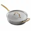 Everyday 3.5 qt. Stainless Steel Saute Pan With Brass Handles and Lid by MARTHA STEWART 1 Everyday 3.5 qt. Stainless Steel Saute Pan With Brass Handles and Lid by MARTHA STEWART -Cookware Sales Shop silver saute pans 985118771m 64 1000