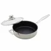 Classic Series 3.1 qt. Cast Aluminum Nonstick Saute Pan in Stainless Steel with Glass Lid by Swiss Diamond
