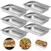 8.9 qt. Roasting Pans Stainless Steel Chafing Dish Buffet Set 20 x 12 x 2 in. Hotel Pans Full Size For Baking (6-Pack) by VEVOR