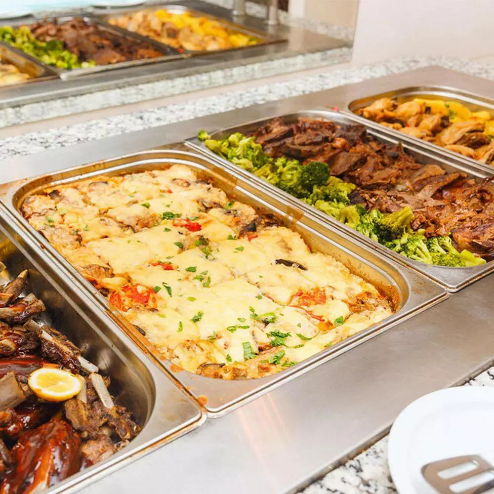 13.7 qt. Stainless Steel Steam Table Pans Full Size 20.9 x 12.8 x 3.9 in. Roasting Pans Hotel Pan for Broiling (6-Pack) by VEVOR 10 13.7 qt. Stainless Steel Steam Table Pans Full Size 20.9 x 12.8 x 3.9 in. Roasting Pans Hotel Pan for Broiling (6-Pack) by VEVOR - Image 8