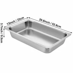 13.7 qt. Stainless Steel Steam Table Pans Full Size 20.9 x 12.8 x 3.9 in. Roasting Pans Hotel Pan for Broiling (6-Pack) by VEVOR 16 13.7 qt. Stainless Steel Steam Table Pans Full Size 20.9 x 12.8 x 3.9 in. Roasting Pans Hotel Pan for Broiling (6-Pack) by VEVOR -Cookware Sales Shop silver vevor roasting pans cp20x12x4yctz6001v0 76 1000