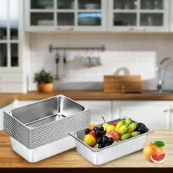 21.7 qt. Stainless Steel Hotel Pans Full Size 20.9 x 12.8 x 5.9 in. Chafing Dish Buffet Set Roasting Pan (6-Pack) by VEVOR 19 21.7 qt. Stainless Steel Hotel Pans Full Size 20.9 x 12.8 x 5.9 in. Chafing Dish Buffet Set Roasting Pan (6-Pack) by VEVOR -Cookware Sales Shop silver vevor roasting pans cp20x12x6tz600001v0 31 1000